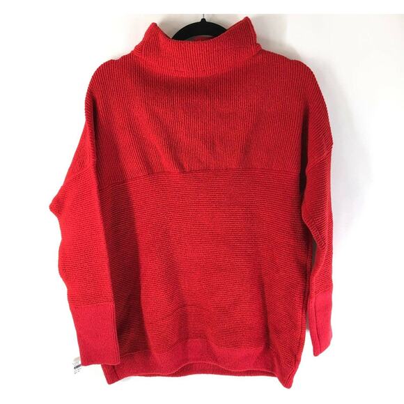 RDI Womens Pullover Sweater Large Poppy Red NWT Long Sleeves Horizontal Rib Knit - Picture 4 of 7